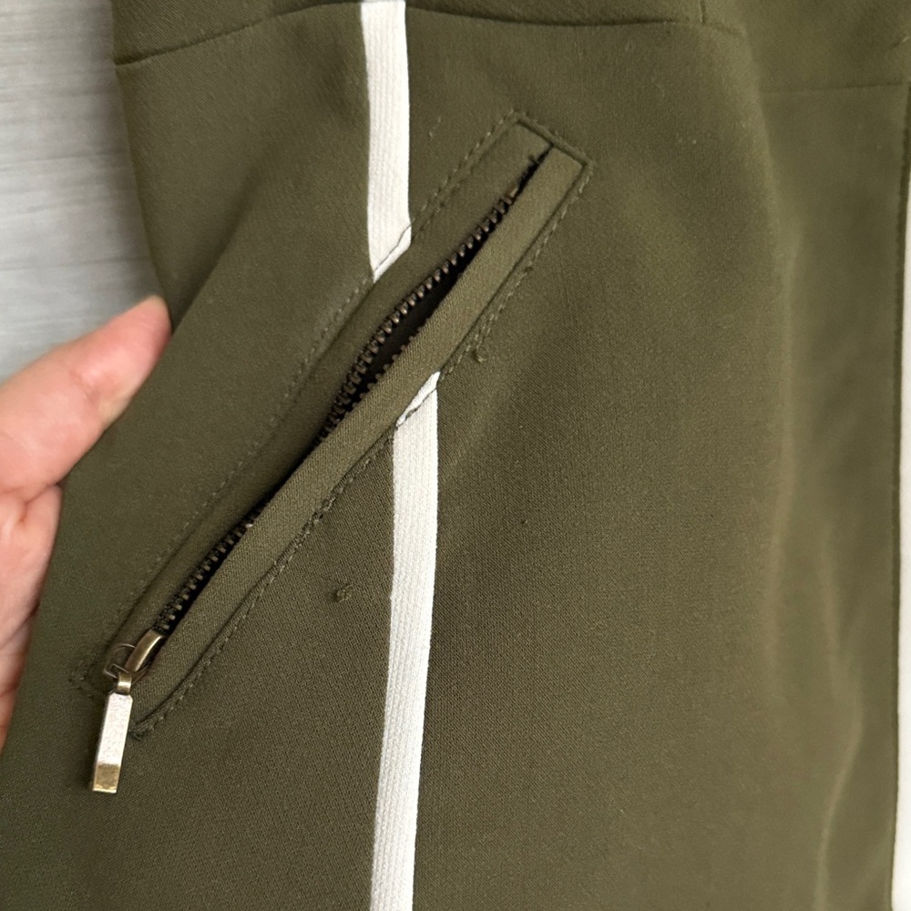 XOXO Khaki Green Vest with White Accents flower embroidered on the back - Picture 10 of 10
